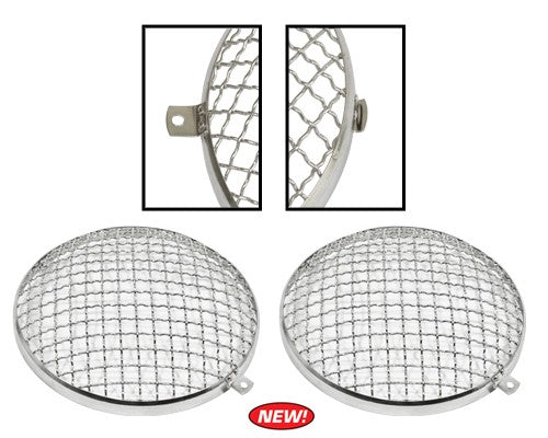 Stainless Steel Headlight Stone Guard Type 1, 2 & 3 PAIR