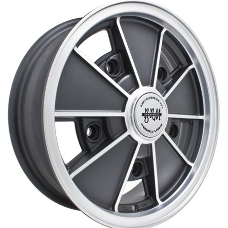 BRM ALLOY WHEELS MATT BLACK/SILVER LIP 5x205