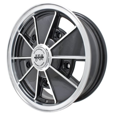 BRM ALLOY WHEELS Gloss BLACK W/Polished Lip 5x112
