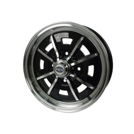 Sprintstar 8 spoke Wheel, Black w/Polished Lip & Spokes 4x130
