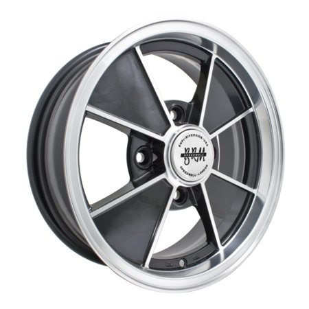 BRM ALLOY WHEELS Gloss BLACK W/Polished Lip, 4/130