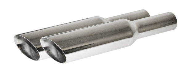 Chrome Slanted baffled Exhaust tip PAIR