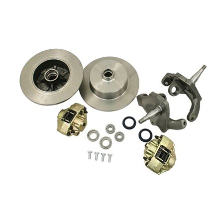 VW BEETLE Front Disc Brake Kit, BLANK ROTORS, w/ Drop spindles