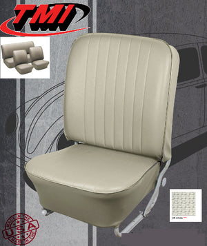 TMI VW Seat Upholstery, 1958-66 Bug, Front & Rear, Basketweave Vinyl Off White