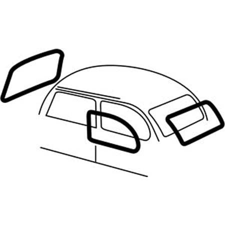 VW Beetle CAL RUBBER KIT Super Beetle 73-77, 4 PC