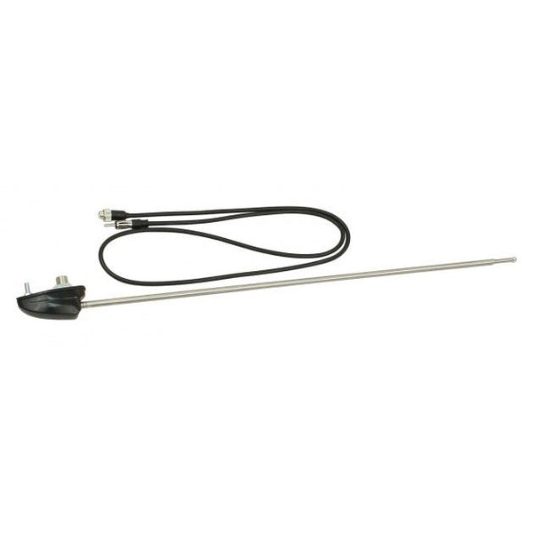 Antenna, Side Mount, Single Base, Chrome. Fits: Bug 1958-66 Bus 1950-79 Thing 1973-74