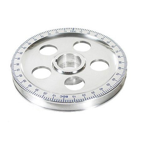 Polished Aluminum Degree Pulley, BLUE NUMBERS