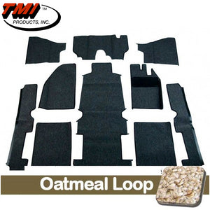 TMI Carpet Kit 10pc Bug 58-67 RHD W/O/Footrest OATMEAL Premium Loop with binding