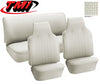TMI VW Seat Upholstery, 1969-70 Bug, Front & rear, Basketweave Vinyl off white