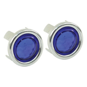 BLUE DOTS. WITH CHROME RING. PAIR