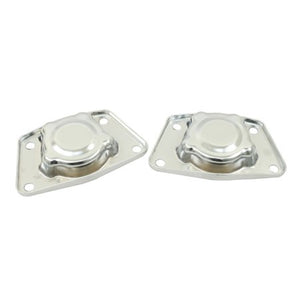 Chrome Spring Plate Caps - Swing Axle, Pair