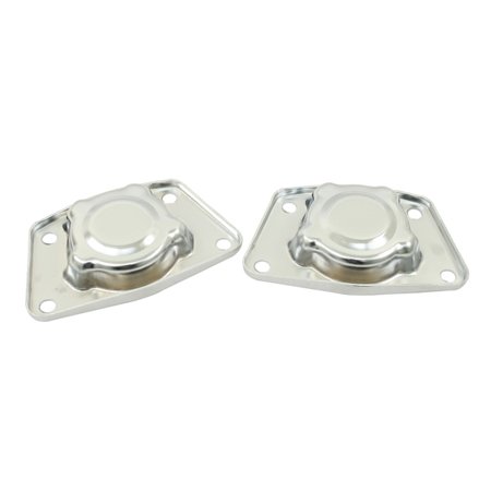 Chrome Spring Plate Caps - Swing Axle, Pair