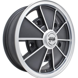 BRM ALLOY WHEELS  MATT BLACK/SILVER LIP 5x205