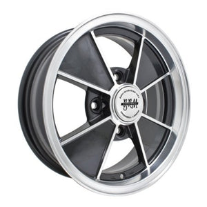 BRM ALLOY WHEELS Gloss BLACK W/Polished Lip, 4/130