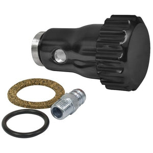 Oil filler powder-coated Black aluminum w/ Billet screw on cap - vented