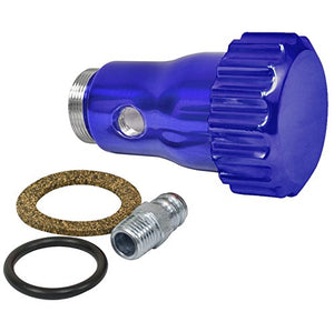 smooth flow Oil filler powder-coated Blue aluminum w/ Billet screw on cap - vented