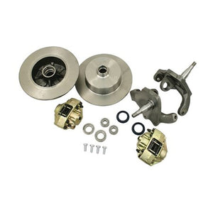 VW BEETLE Front Disc Brake Kit, BLANK ROTORS, w/ Drop spindles