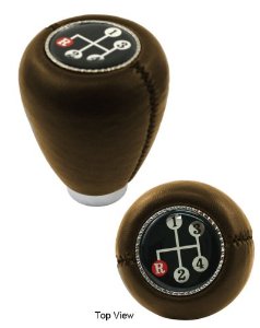 Shift knob brown vinyl w/ 4 speed shift pattern