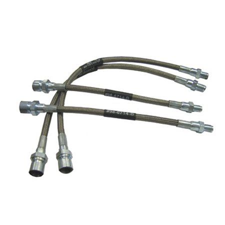 BRAIDED STAINLESS STEEL BRAKE LINE KIT - 4-PIECE Fit-58-64